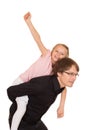 Father giving piggyback ride to his daughter Royalty Free Stock Photo