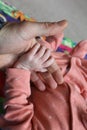 Father hand in hand with baby Royalty Free Stock Photo