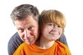 Father and happy son hugging Royalty Free Stock Photo