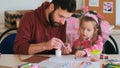 Father help children art handmade