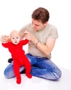 Father helping baby Royalty Free Stock Photo