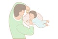 Father and his child in activity, sense of tenderness of children development, period of love