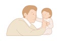 Father and his child in activity,sense of tenderness of children development, touching of love