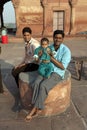 Father with his children rests on