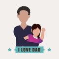 father his daughter card icon Royalty Free Stock Photo