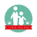 father his daughter card icon Royalty Free Stock Photo