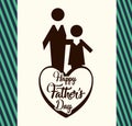 father his daughter card icon Royalty Free Stock Photo