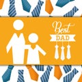 father his daughter card icon Royalty Free Stock Photo