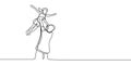 Father and his daughter continuous one line drawing vector design minimalsm style Royalty Free Stock Photo