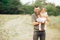 Father with his daughter having fun on a walk Royalty Free Stock Photo
