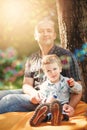 Father and his little son spending time together Royalty Free Stock Photo