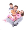 Father and his twins Royalty Free Stock Photo