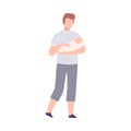 Father Holding Baby in his Arms, Happy Parenthood Flat Vector Illustration