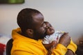 Father holding his baby in arms Royalty Free Stock Photo