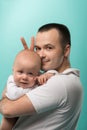 Father holding his baby boy Royalty Free Stock Photo