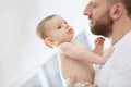 Father holding his baby in his arms Royalty Free Stock Photo