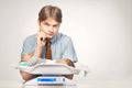 Father checking weight of his newborn son on baby weight Royalty Free Stock Photo