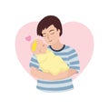 Father holding his newborn baby girl on hands Royalty Free Stock Photo