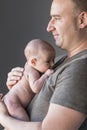 Father holding his newborn baby girl. love and family concept Royalty Free Stock Photo