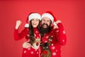 Father hug little daughter. Small child with dad celebrate christmas. Family values. Magical time of year. Winter Royalty Free Stock Photo