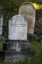 Father and Husband Grave Markers at an Old Cemetery Royalty Free Stock Photo