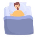 Father insomnia icon cartoon vector. Bed tired