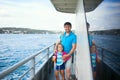 Father and kid during Bosphorus cruise