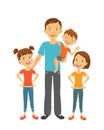 Father with kids. Dad and children. Fathers day Royalty Free Stock Photo