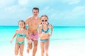 Father and kids enjoying beach summer vacation Royalty Free Stock Photo