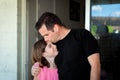 Father Kisses Daughter On Forehead Royalty Free Stock Photo