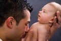 Father kisses his baby girl Royalty Free Stock Photo