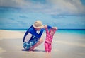 Father and little daughter learning to walk on Royalty Free Stock Photo