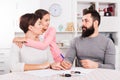 Father and mother signing divorce papers Royalty Free Stock Photo