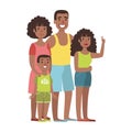 Father, Mother, Teenage Daughter And Young Son, Illustration From Happy Loving Families Series
