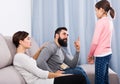 Father and mother telling off daughter Royalty Free Stock Photo