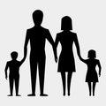 Father, mother with two children man and woman for family icon concept vector illustration Royalty Free Stock Photo