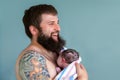 Father Newborn Skin On Skin Royalty Free Stock Photo