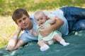 Father plays with the small daughter Royalty Free Stock Photo