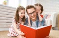 Father reading a book to his daughters Royalty Free Stock Photo