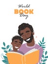 Father reading a book to his son. Happy loving family and Fathers Day. World book day Royalty Free Stock Photo