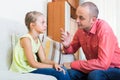 Father rebuking daughter for offence Royalty Free Stock Photo