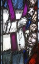 Father Rupert Mayer, detail of stained glass window in St. John church in Piflas, Germany