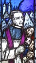 Father Rupert Mayer, stained glass window in St. John church in Piflas, Germany