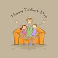 Father's Day Background with father and kids