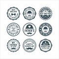 Father`s Day badge stamps vector design