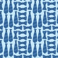 Father's day celebration background with blue neckties and bowties Royalty Free Stock Photo