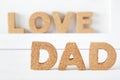 Father's day celebration theme with DAD cork letters