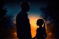 Father& x27;s day. Dad with child, Happy time with family, Celebrate a birthday. Good relationship between parent and Royalty Free Stock Photo