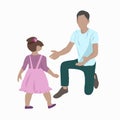 Father`s day.Dad and daughter. Vector Royalty Free Stock Photo