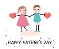 Father's Day greeting card with fabric texture patterns Royalty Free Stock Photo